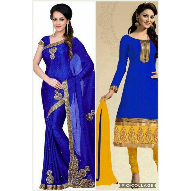 Punjabi suit design deals saree material