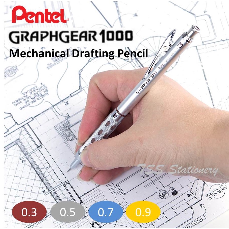 PENTEL Graphgear 1000 Drafting Mechanical Pencil (0.3MM/ 0.5MM/ 0.7MM