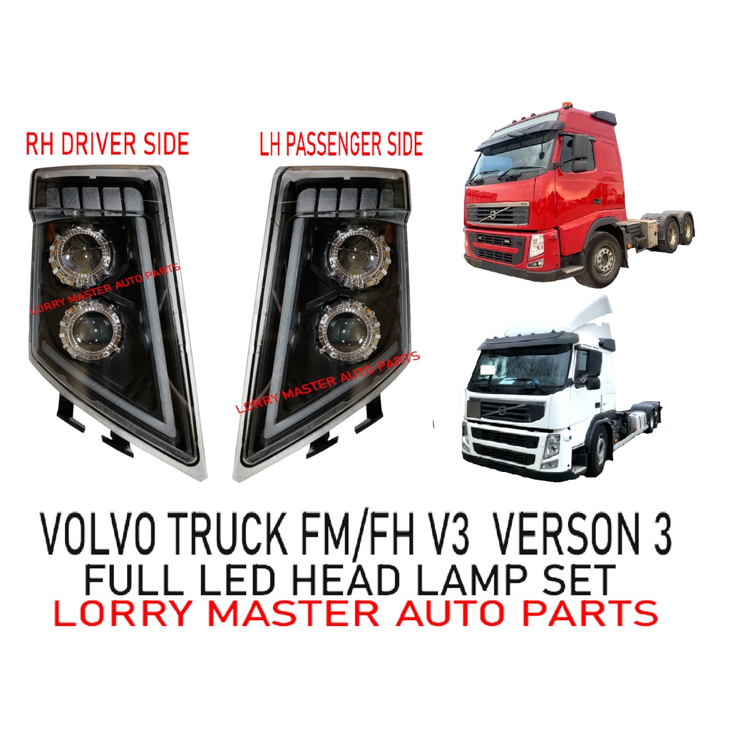 FULL LED HEAD LAMP VOLVO TRUCK FM/FH V3 VERSON 3 PRICE FOR 1PC | Shopee ...