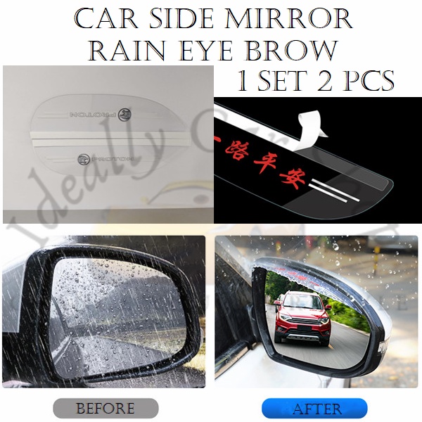Ideally CAR SIDE MIRROR VISOR rear view Rain Eye brow Cover Perodua Sun ...