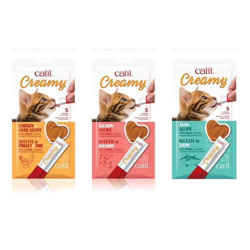 Catit Creamy Lickable Cat Treat 5 x 15g (Chicken / Salmon / Tuna