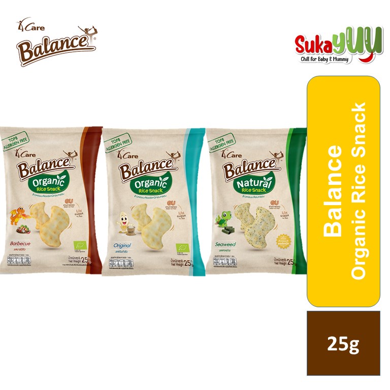 BALANCE Organic Rice Snack Original/Seaweed/Barbecue (25g) [EXPIRED