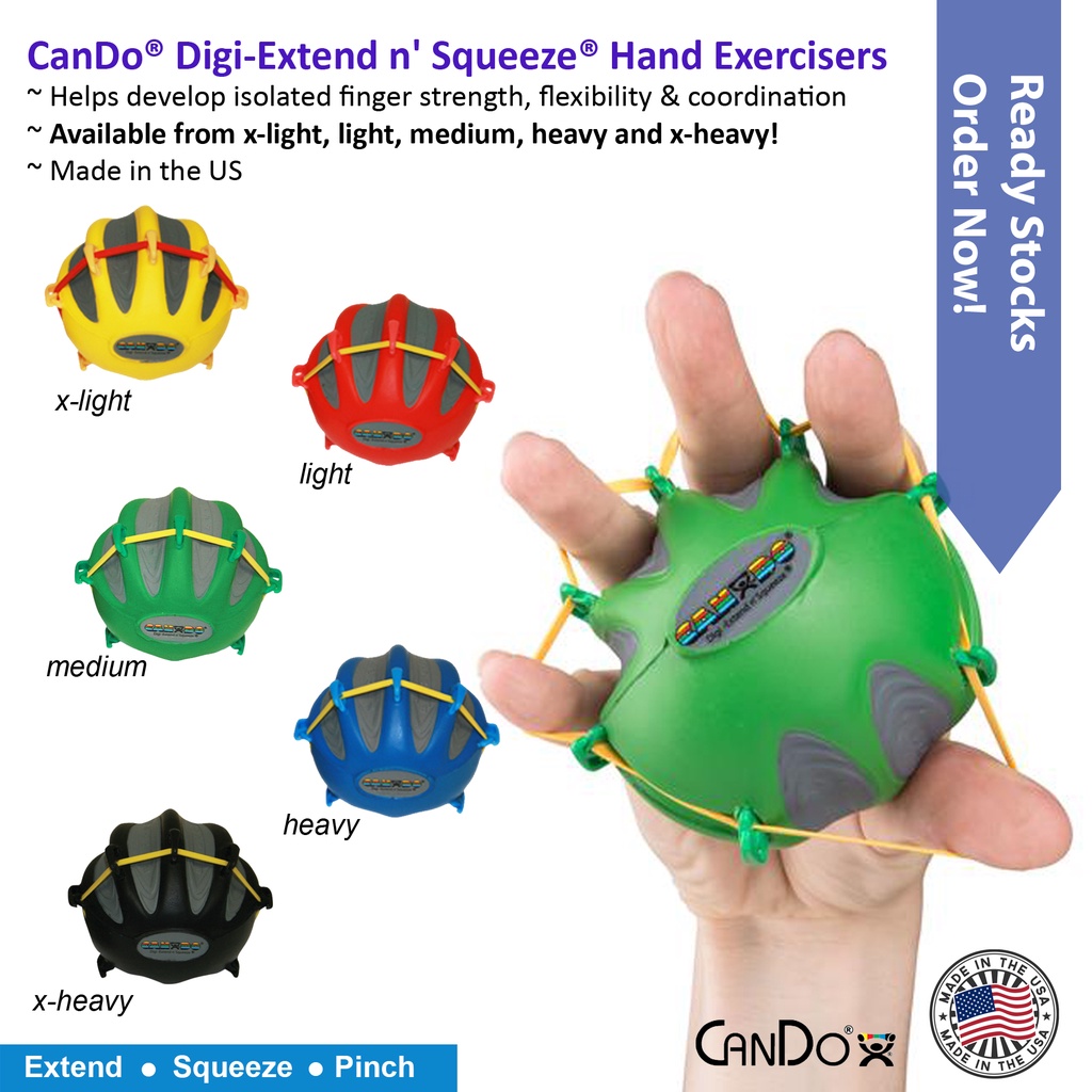 Cando Digi Extend N Squeeze Hand Exercisers Develop Isolated Finger ...