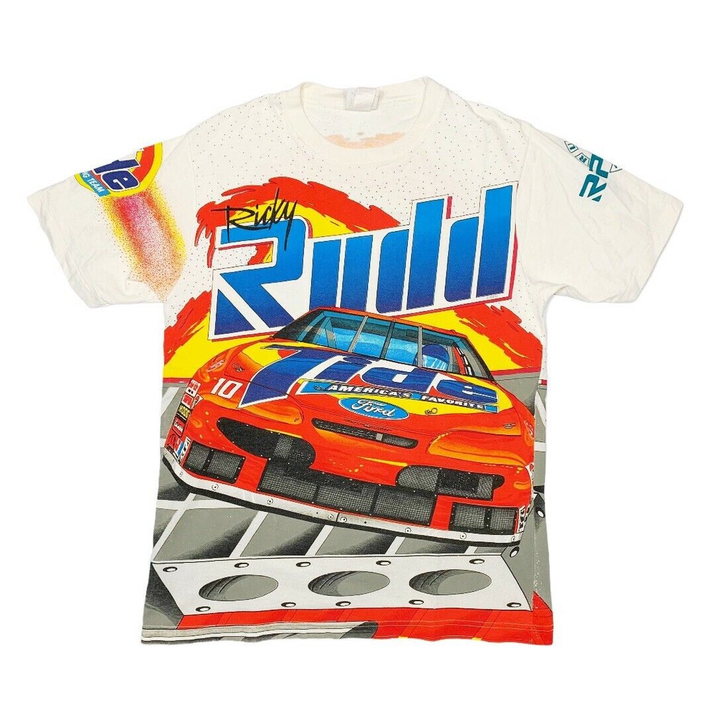 Vtg Rare NASCAR Ricky Rudd Tide Racing All Over Print T Shirt. Mens ...