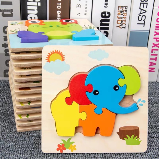 Ready Stock ~ Wooden 3D Puzzle for Kids, Cartoon Animal Vehicle Wood ...