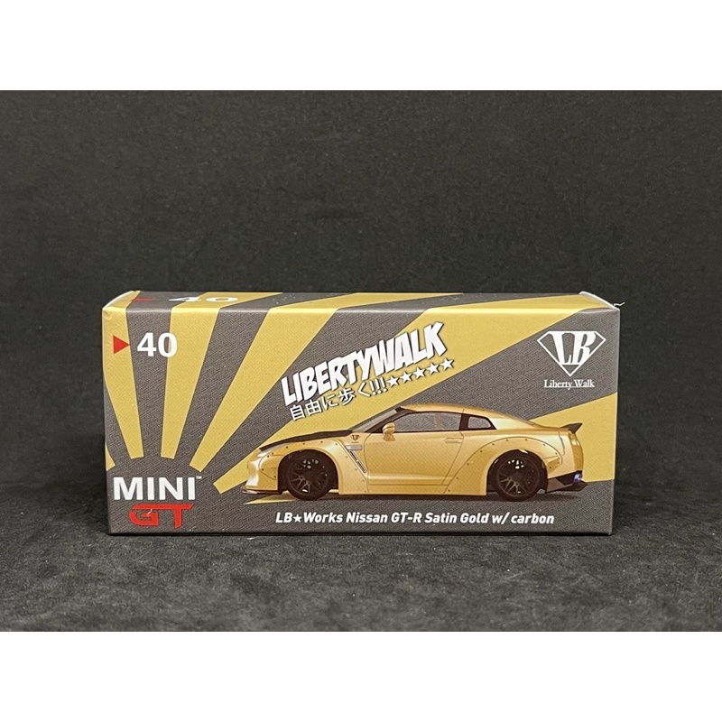 Mini GT 40 LB Works Nissan GTR (R35) Satin Gold w/carbon
