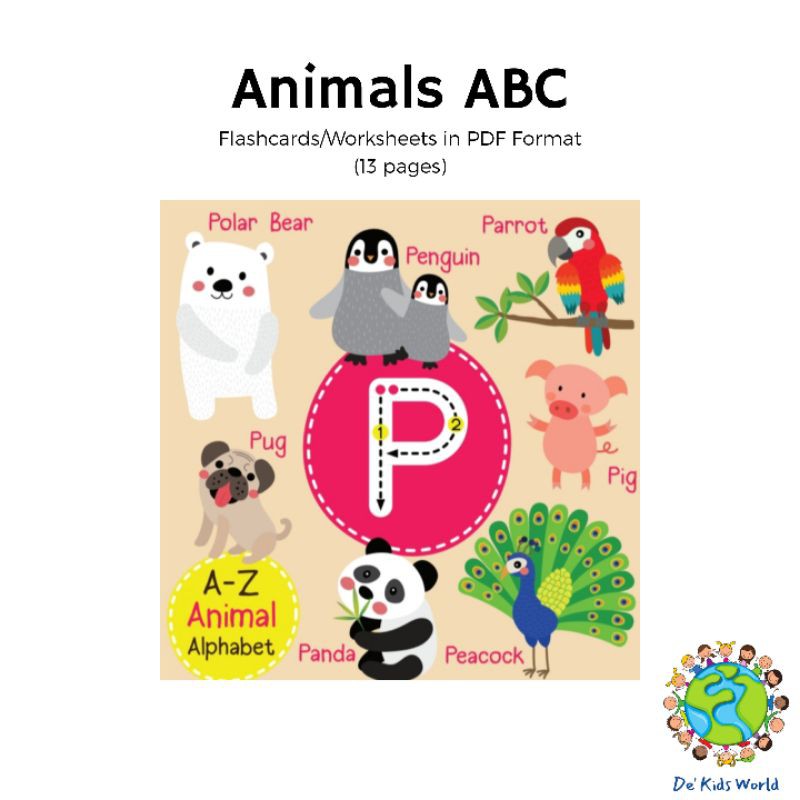 [PRINTABLE] Animal ABC Alphabets Montessori Homeschool Kids/Toddler ...