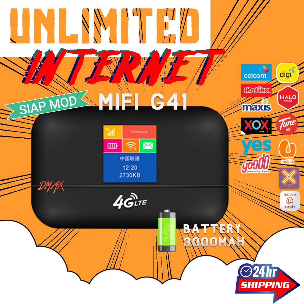 NEW Modified Unlimited WiFi 4G LTE Pocket WiFi LT600 G41 MiFi Unlimited Hotspot Modem G41 Like