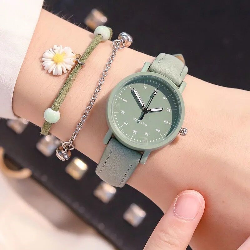 Women Simple Watches Ladies Frosted Leather Strap Analog Watch Shopee Malaysia