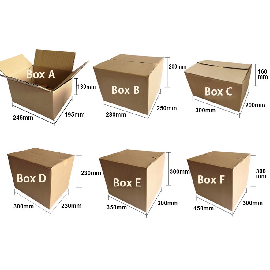 Packing Carton Parcel Box/kotak/Corrugated/纸箱 in various sizes | Shopee ...