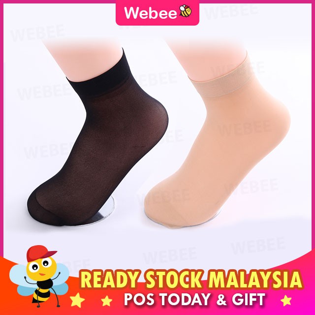 READY STOCK🎁WEBEE Stokin Silk Ankle Silk Stockings Muslimah Socks ...