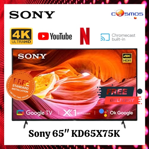 Sony 65 Inch X75K 4K Ultra HD High Dynamic Range HDR Smart Android TV ...