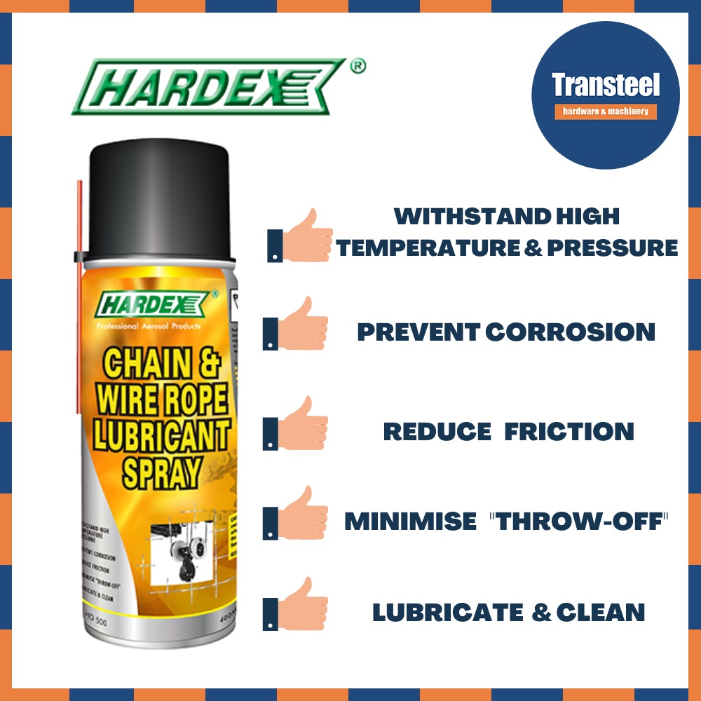 (HARDEX) CHAIN & WIRE ROPE LUBRICANT SPRAY 400ML Shopee Malaysia