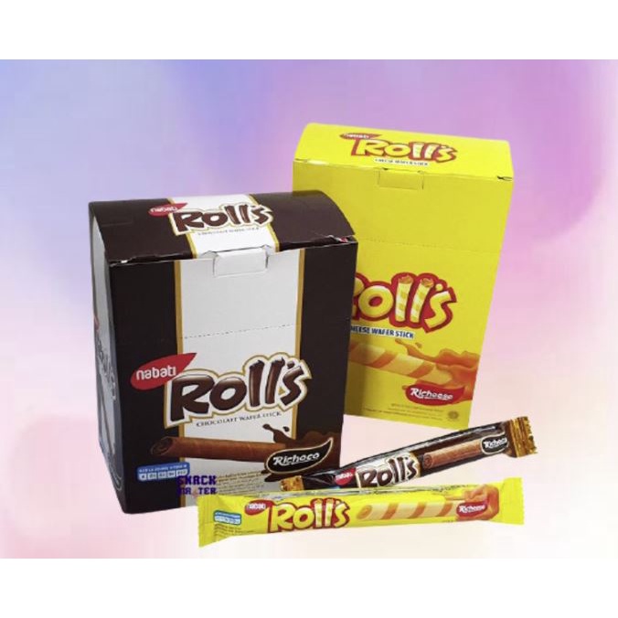 Richeese Nabati Rolls 8 GR Chocolate Cheese (1 box contains 20 pcs ...