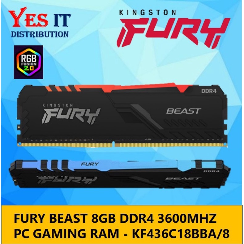 RAM] Kingston FURY Beast 32GB (2 x 16GB) 288-Pin PC RAM DDR4 3600