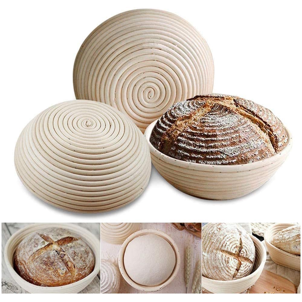 Round Rattan Bread Proofing Baskets With Liner / Natural Oval Rattan