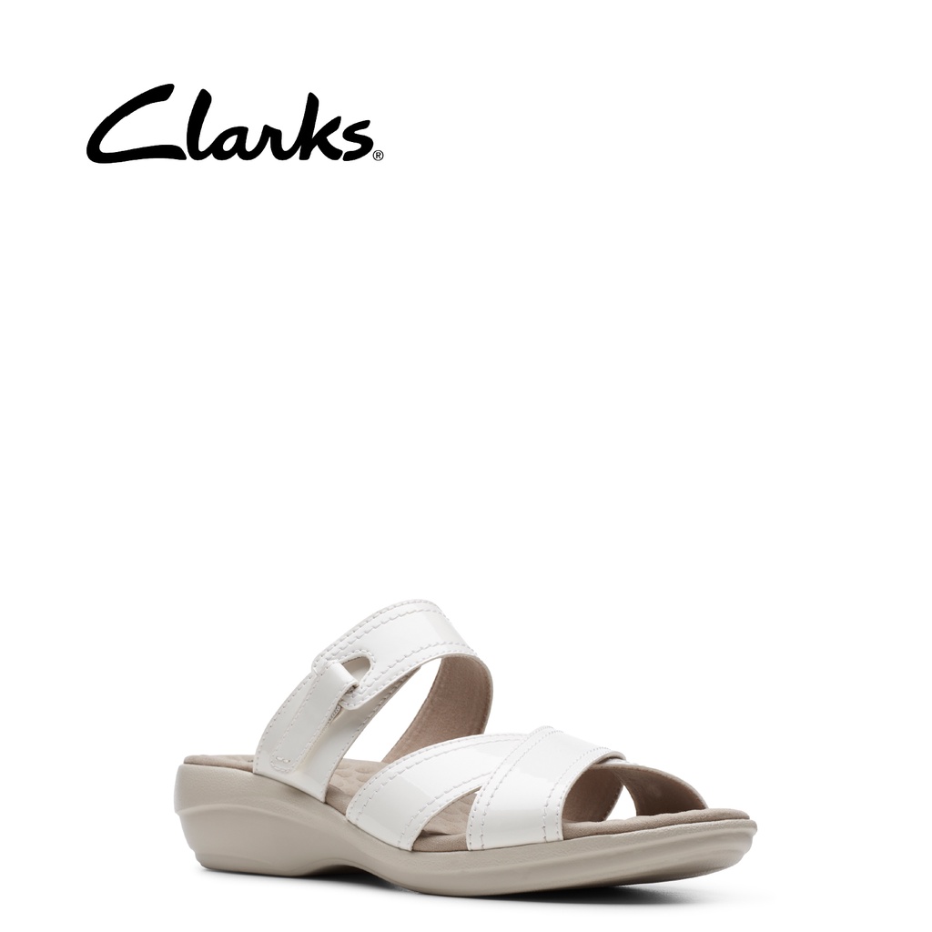 Clarks white outlet flat sandals