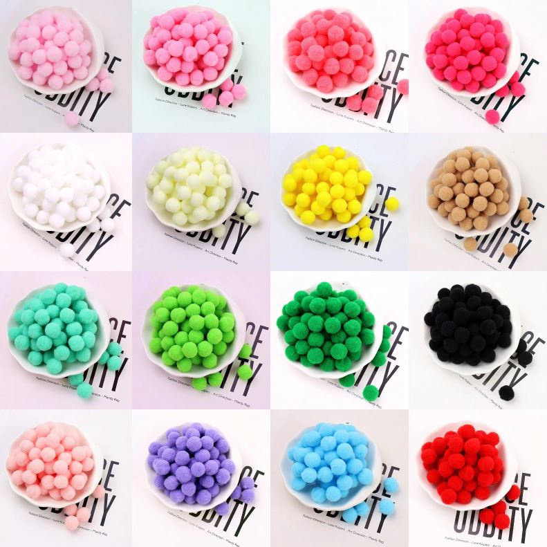 100 Bunte Plüsch-Pompons – 20 Mm Durchmesser, Weich & Flauschig, Ideal Für Basteln, Deko & Weihnachten