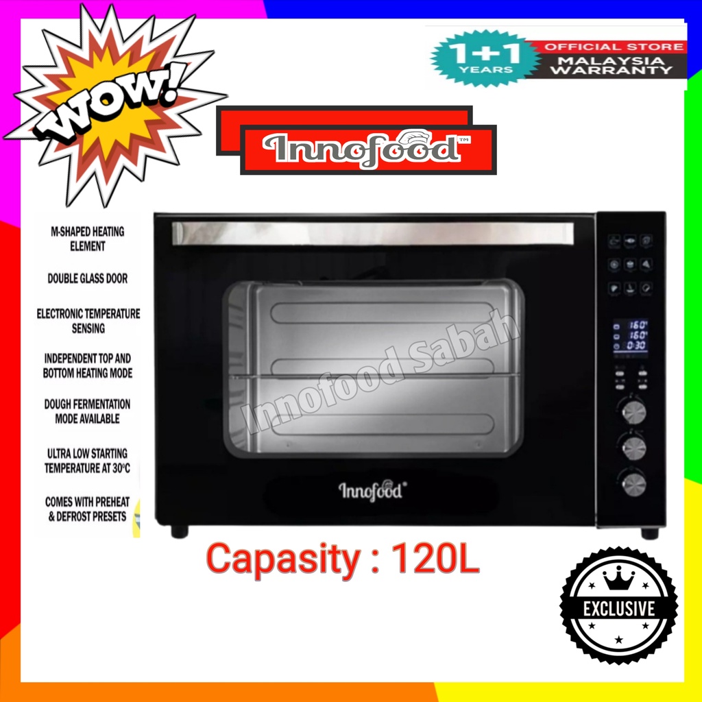 INNOFOOD 120L 120 liter New Double Glass Electric Oven Digital with