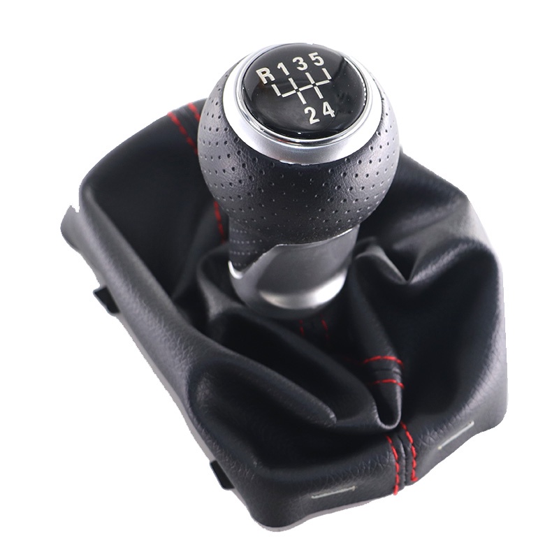 Red line Leather Car Shift Gear Knob Lever Gaitor Boot Cover For Audi ...
