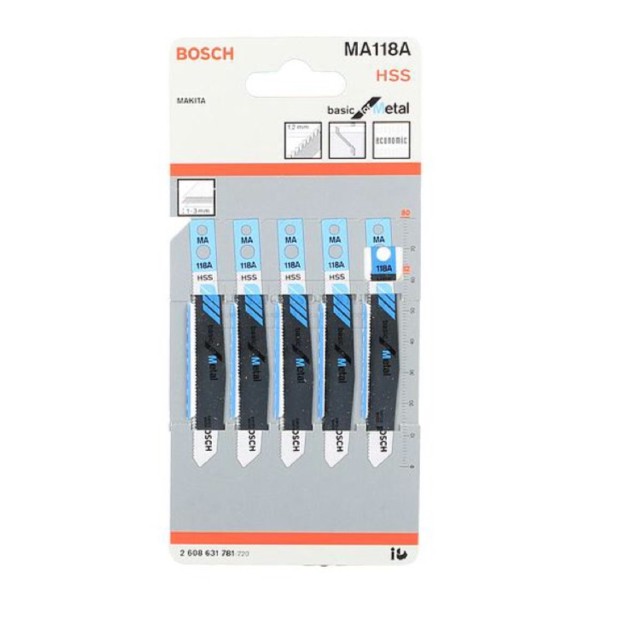 100 ORIGINAL BOSCH HSS BASIC FOR METAL JIGSAW BLADE MA118 A 5PCS PACK