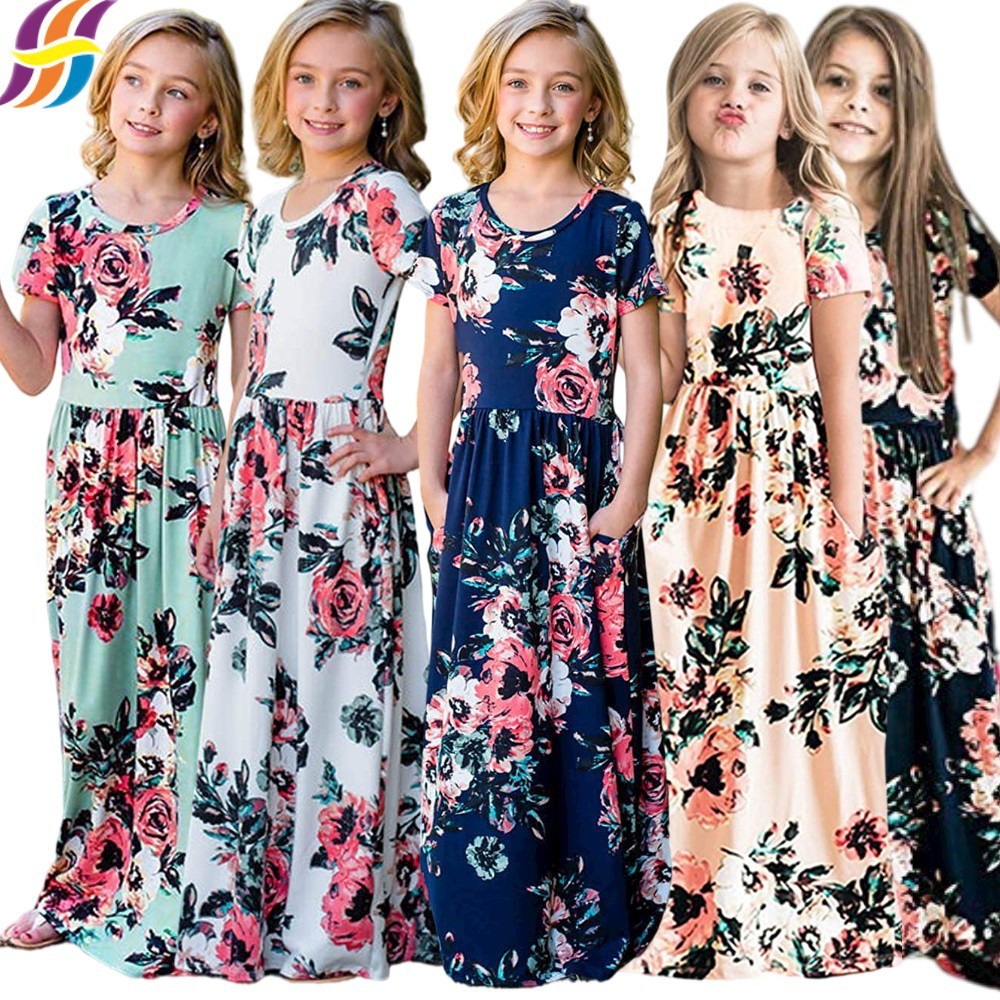 Girls maxi hotsell dress with shorts