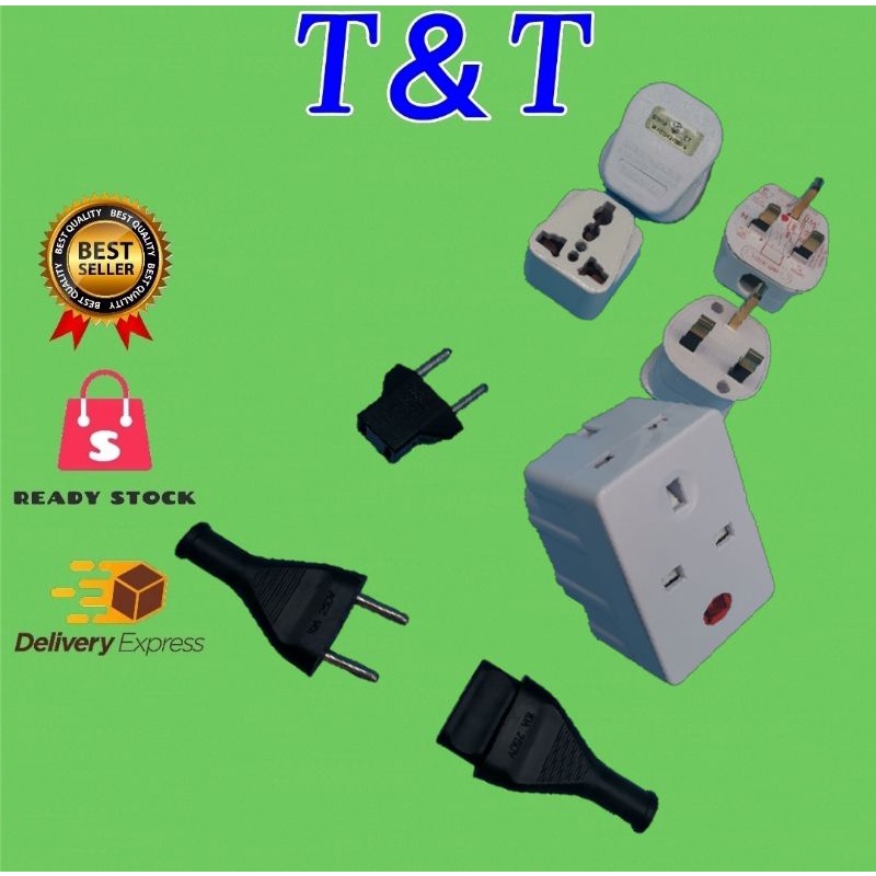 13a Plug Top 3pin 3way Adaptor Multifunction Multi Plug 2 Pin Plug