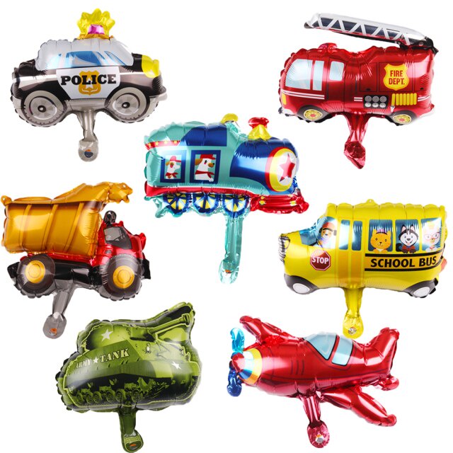 Transportation Vehicle Foil Balloon Police Car Fire Engine School Bus ...