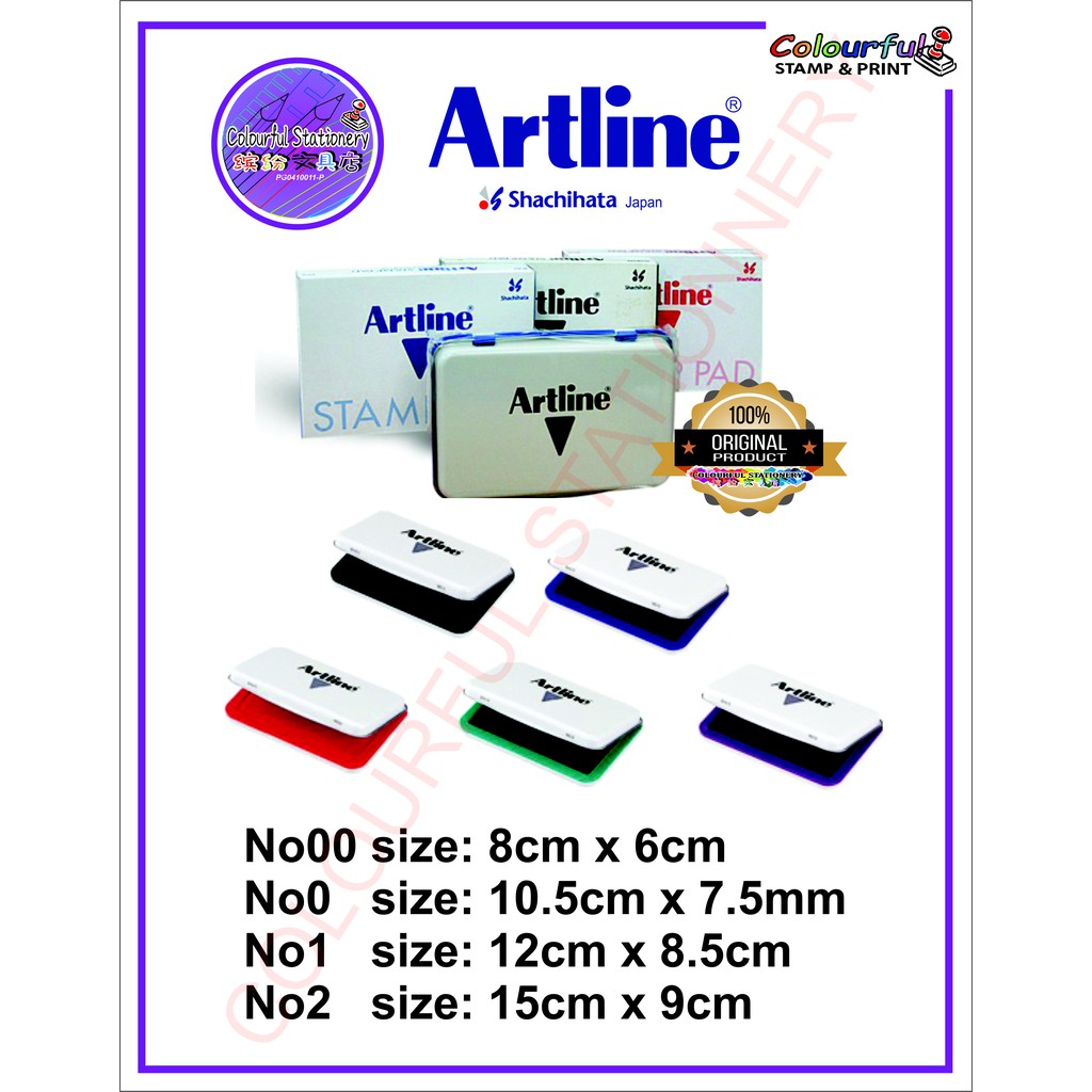 Artline Stamp Pad No 00 , 0 , 1 ,2. Shopee Malaysia