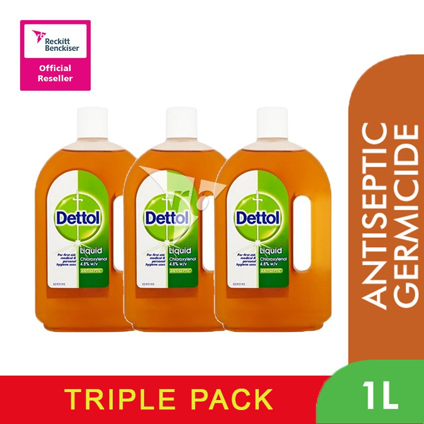 Dettol Brown Antiseptic Liquid 1l X 3 Packs Shopee Malaysia