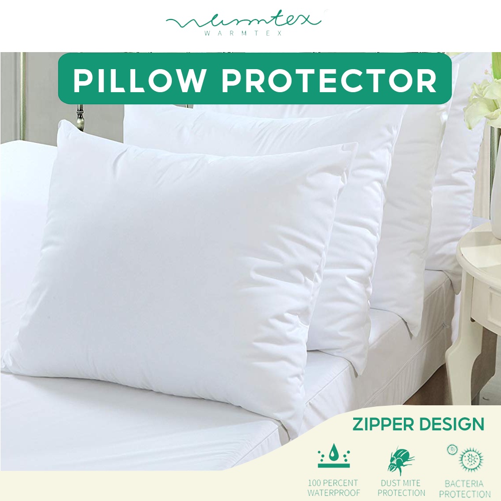 Zipper Waterproof Pillow Protector Bedbug Proof Bed Pillow Cover ...