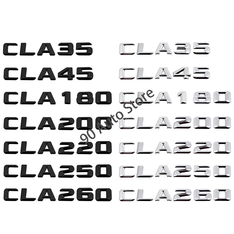 Auto Kofferraum Logo Aufkleber CLA-Klasse - Generisch Emblem Abzeichen Gloss Black, CLA 200