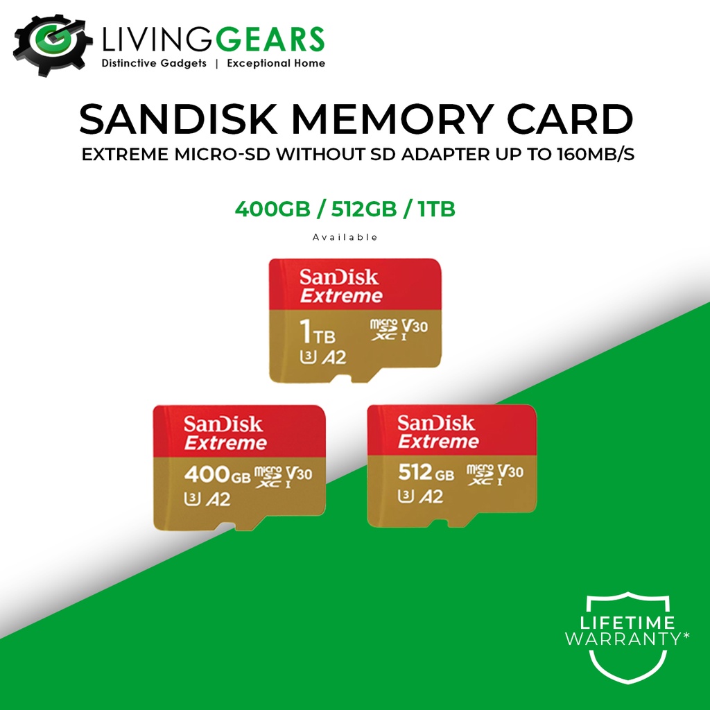 SanDisk Memory Card MicroSD SDHC & SDXC Extreme Up To 190MB/S (400GB