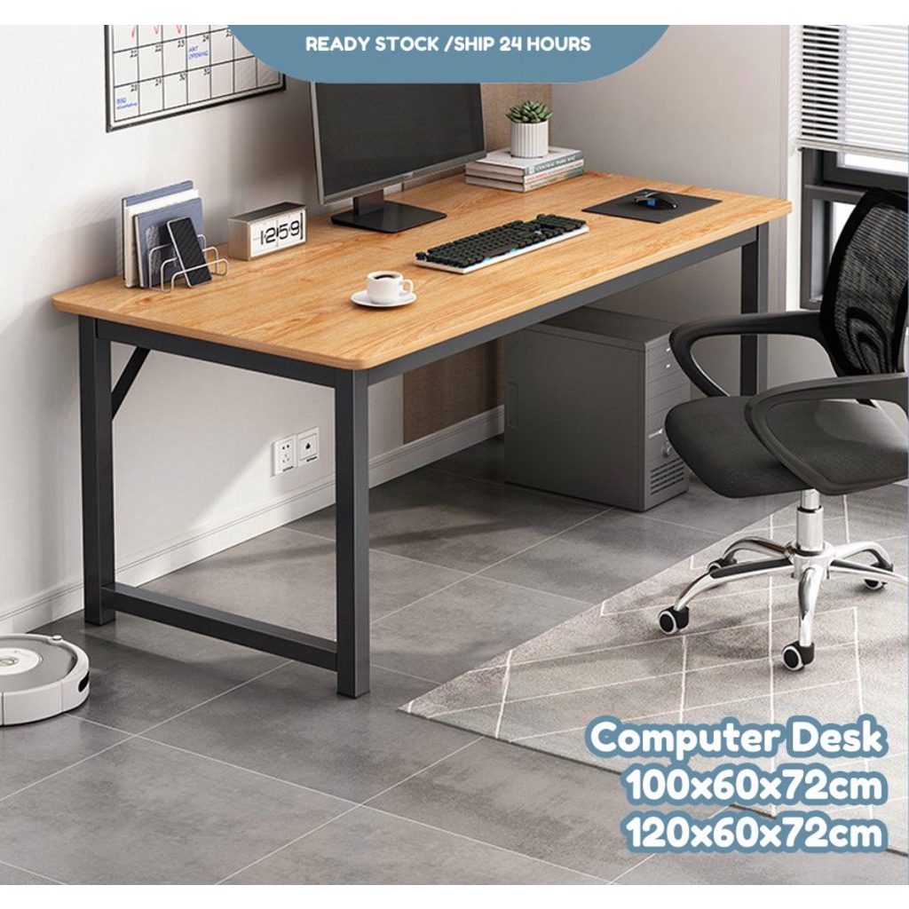 🔥STRONG THICKENED LEG 🔥MDF Board Simply Style Modern Design Home Office ...