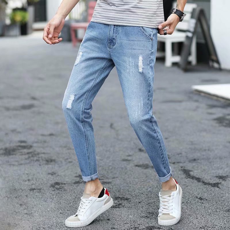 Elastic ankle best sale jeans mens