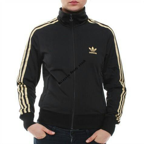 Adidas track shop jacket gold stripe