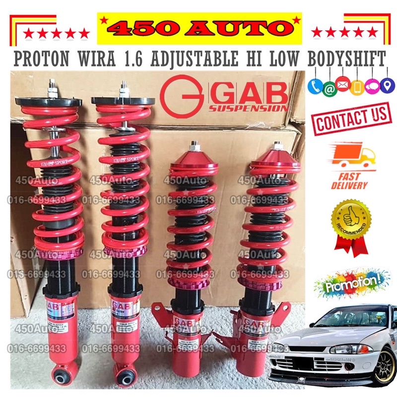 GAB ADJUSTABLE Hi Low + Body Shift 100% ORIGINAL Fit : Wira Waja Gen2 ...