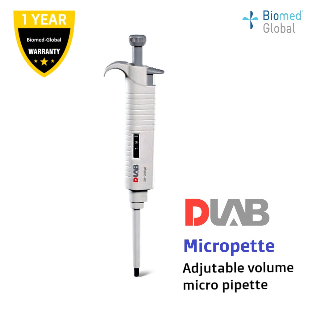 DLAB MICROPETTE Single Channel Adjustable Volume Micro-Pipette, Range ...