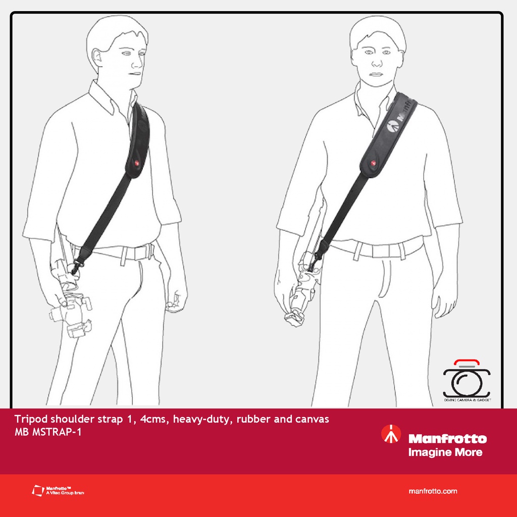 Manfrotto Tripod shoulder strap 1, 4cms, heavyduty, rubber and canvas