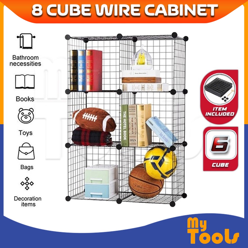 {READY STOCK]Heavy Duty 6 Cube Cubes Black Wired Wire Mesh DIY