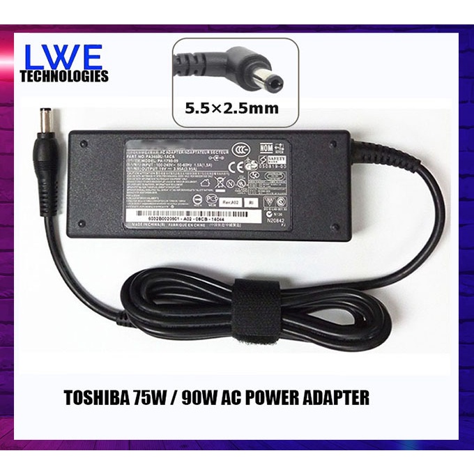 Chargeur d'ordinateur portable 90W 19V 4.74 A Adaptateur secteur d' alimentation pour Toshiba satellite A80 A85 A105 A200 A300 P50 P50T