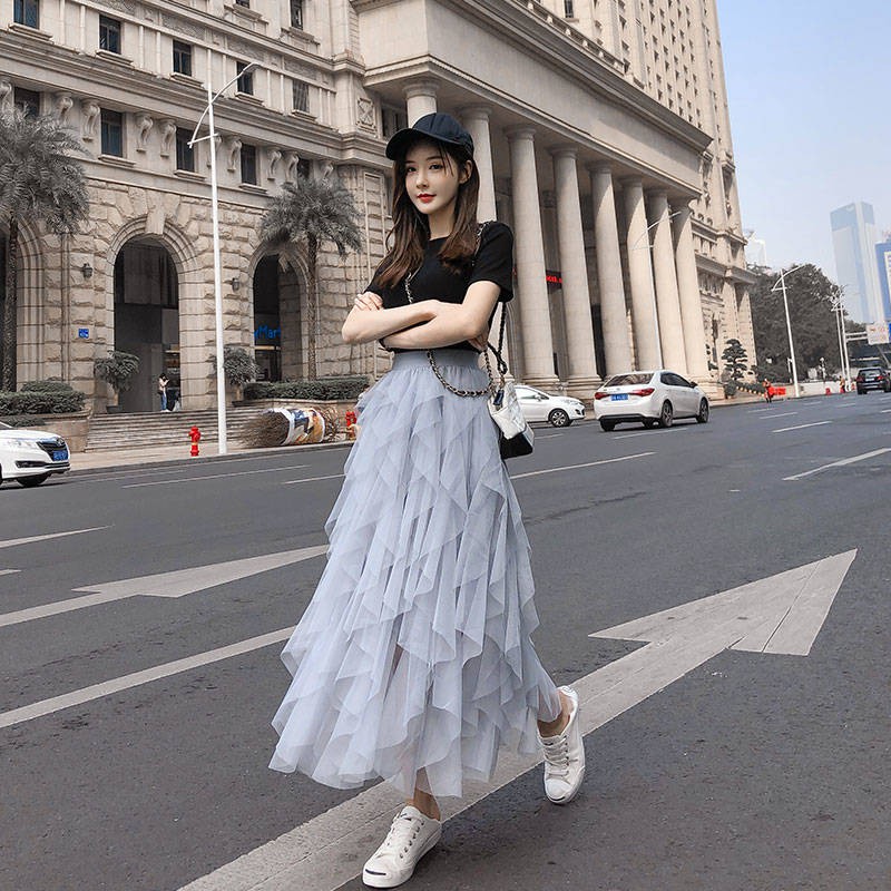 Ready Stock Women Skirt A Line Skirts Long Tulle Pleated Tutu Skirt Bohemian Skirts Shopee Malaysia