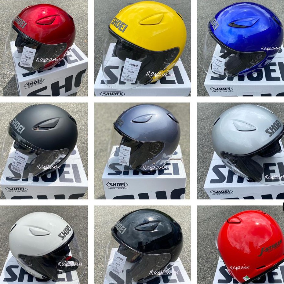 HELMET SHOEI JSTREAM PLAIN WHITE /SILVER/PEARL GREY/ BLUE / BLACK / MATTE  BLACK / YELLOW / SHINE RED / MEROON HELMET | Shopee Malaysia