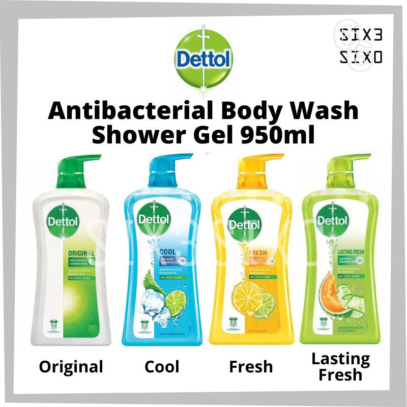 Dettol Antibacterial Body Wash Shower Gel 950ml Original Cool