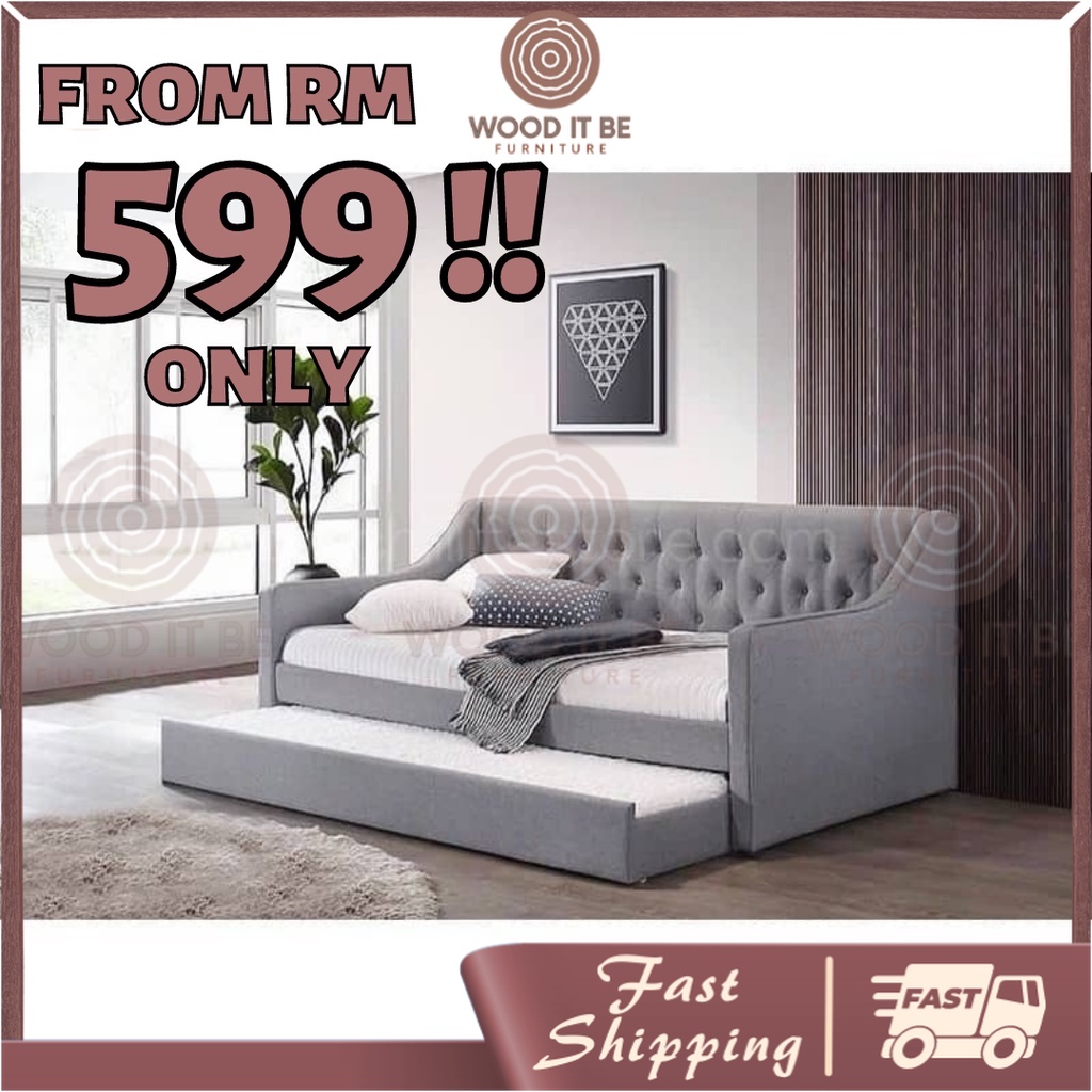 WOODitbe Pull Out Sofa Bed/Daybed/Day Bed/Twin Bed/Single Bed/Katil