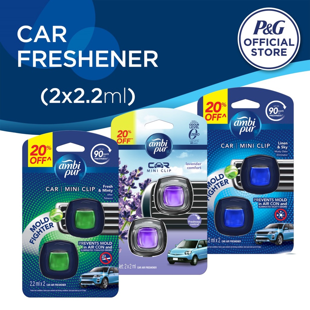 Ambi Pur Car Freshener Mini Clip (2.2ml x 2) Shopee Malaysia