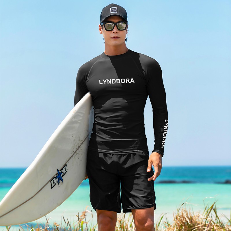 SAILBEE Men's UV Protect Surfing Rash Guard Long Sleeve Swimsuit