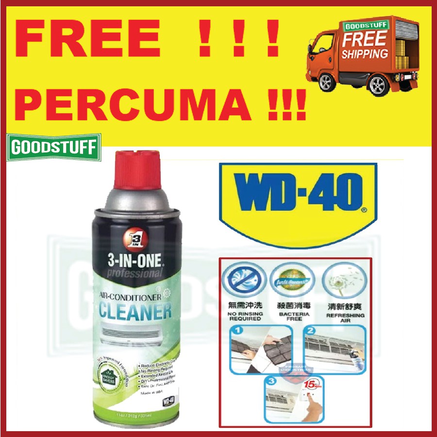 WD40 3 IN 1 PROFESSIONAL AIR CONDITIONER CLEANER WD40 331ML Shopee