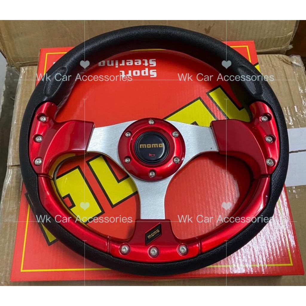 Momo Steering Wheel 13" Sport Steering Red / Blue / Carbon Wira Satria