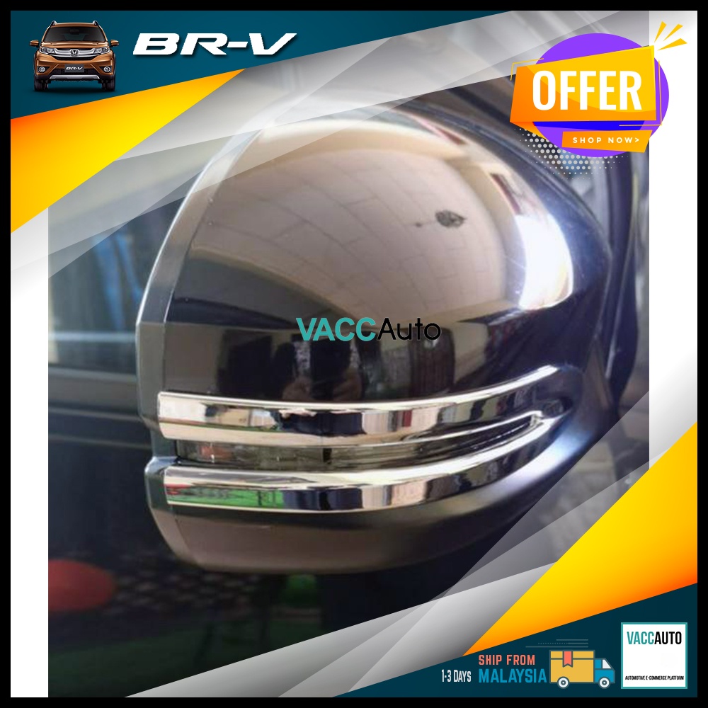 Honda BRV 2016 Side Mirror Chrome Lining Rearview Side Mirror Cover ...